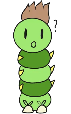 A quizzical cartoon caterpillar